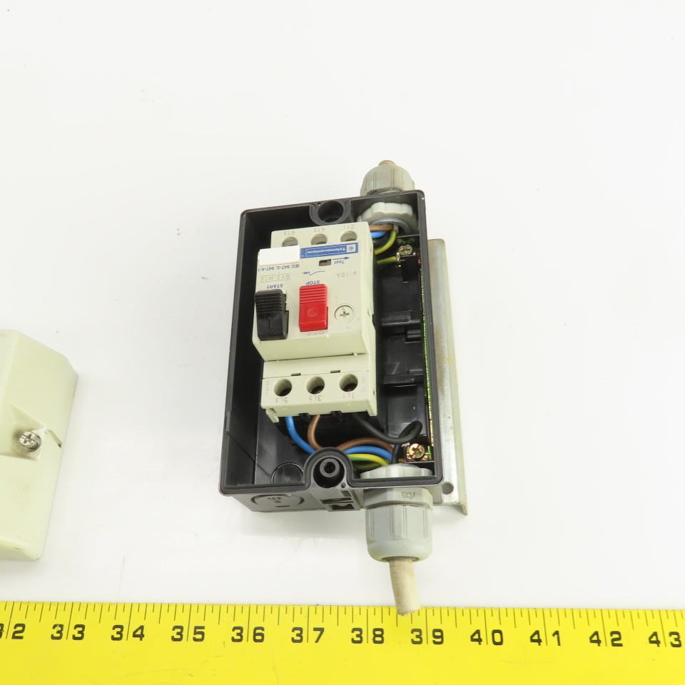 Telemecanique GV2-M14 6-10A Manual Motor Starter 1-7-1/2HP 600VAC W/Enclosure