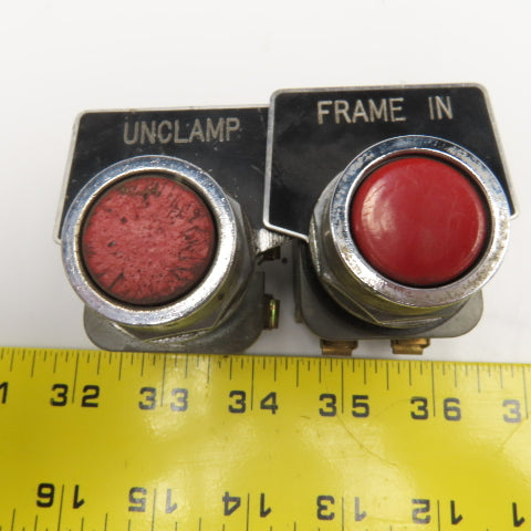 Furnas 52PA8A2 Push Button Momentary Contact Red Button 600V Lot Of 2
