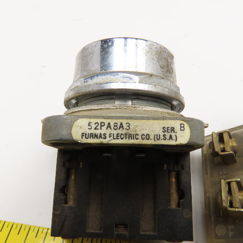 Furnas 52PA8A3 Push Button Momentary Contact Green Button 600V Lot Of 2