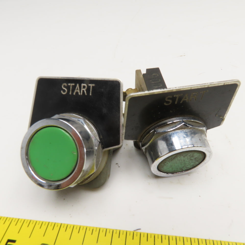 Furnas 52PA8A3 Push Button Momentary Contact Green Button 600V Lot Of 2