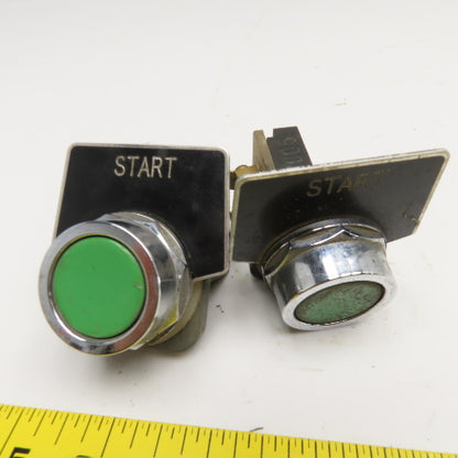 Furnas 52PA8A3 Push Button Momentary Contact Green Button 600V Lot Of 2