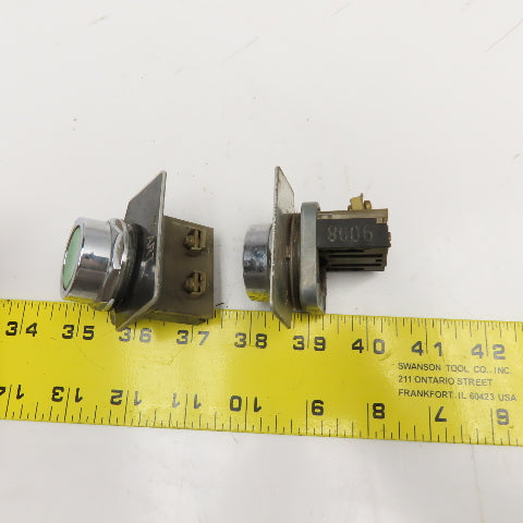 Furnas 52PA8A3 Push Button Momentary Contact Green Button 600V Lot Of 2