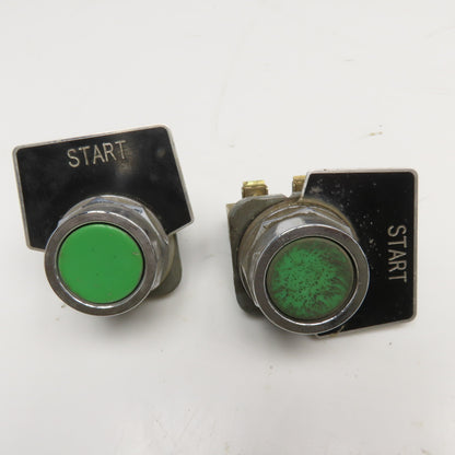Furnas 52PA8A3 Push Button Momentary Contact Green Button 600V Lot Of 2