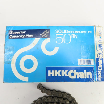HKK No. #50 Single Row Solid Bushing Riveted Roller Chain 70" Long 5/8" Pitch