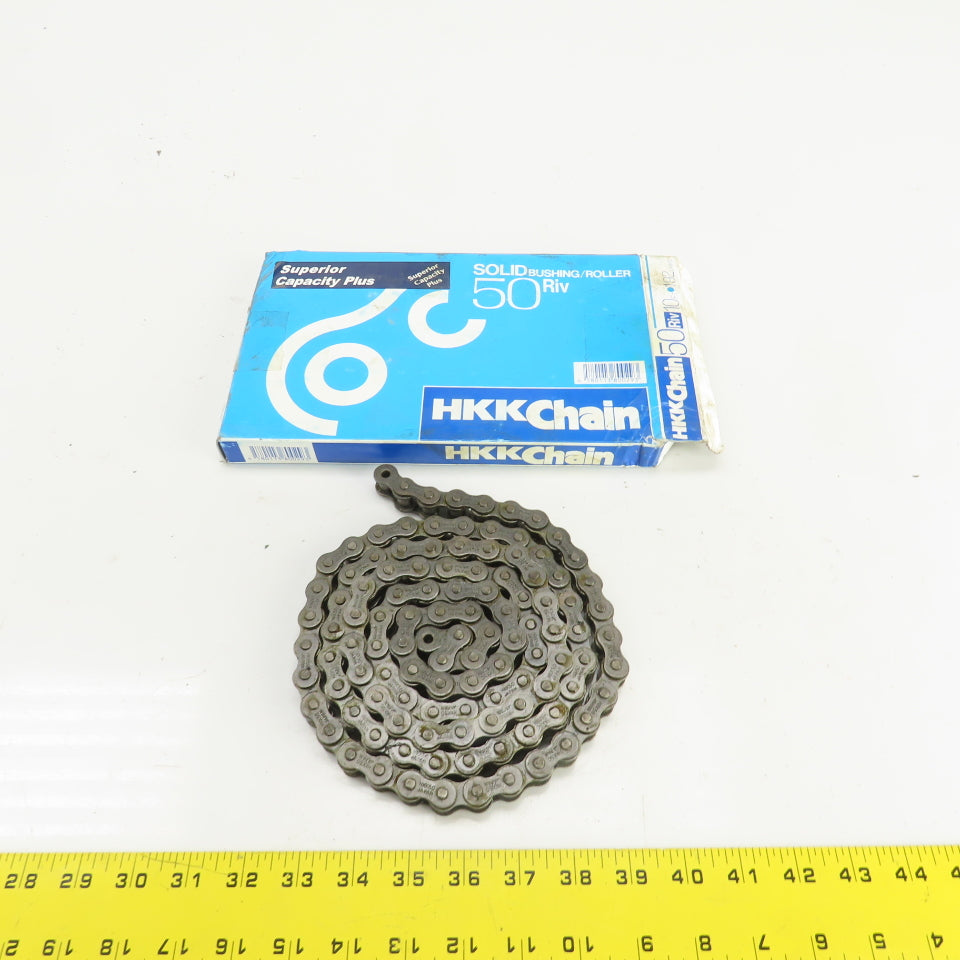 HKK No. #50 Single Row Solid Bushing Riveted Roller Chain 70" Long 5/8" Pitch