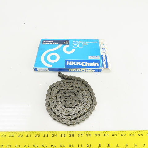 HKK No. #50 Single Row Solid Bushing Riveted Roller Chain 70" Long 5/8" Pitch