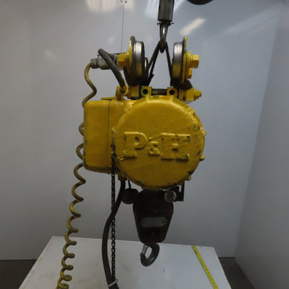 P&H Ziplift 1/2 Ton Electric Wire Rope Hoist 15' Lift 20FPM 480V 3PH W/Trolley