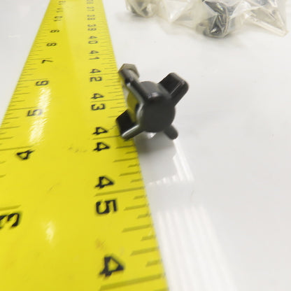 1/4"-28 Black Tightening Thumb Screw Four Arm Knob 2-1/4" OAL Lot Of 25