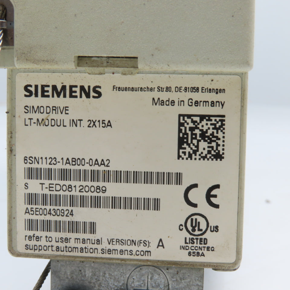 Siemens 6SN1123-1AB00-0AA2 Simodrive Control Unit 6SN1118-0AE11-0AA1 Card
