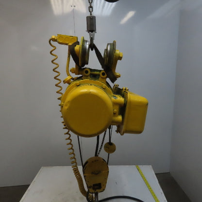 P & H ZipLift 1/2 Ton Electric Hoist 15' Wire Rope Lift 480V 3Hp W/Push Trolley