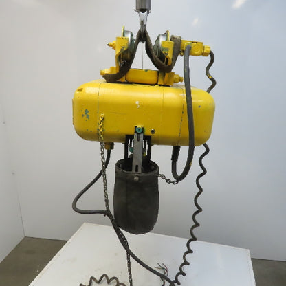 P & H A226-11 1/2 Ton Electric Chain Hoist 20'  Lift 480V 3Hp W/Push Trolley