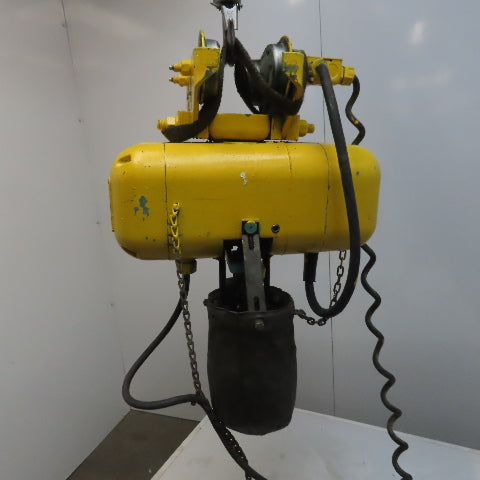 P & H A226-11 1/2 Ton Electric Chain Hoist 20'  Lift 480V 3Hp W/Push Trolley