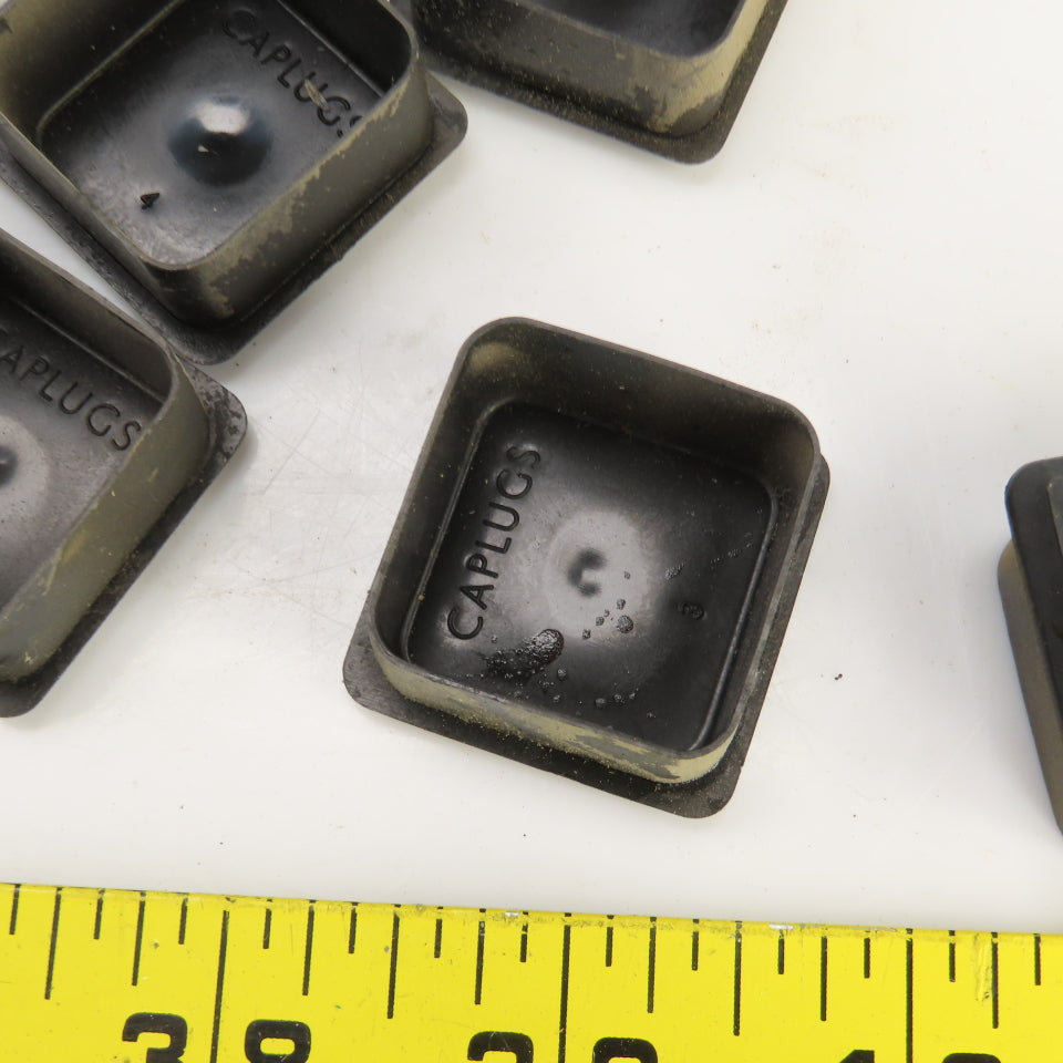 1" x 1" Square Black Plastic Steel Tube Cap Plug Lot Of 52
