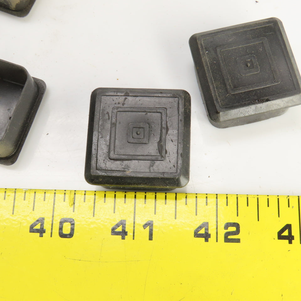 1" x 1" Square Black Plastic Steel Tube Cap Plug Lot Of 52
