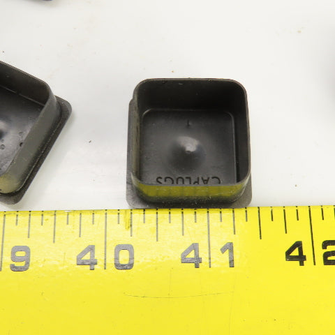 1" x 1" Square Black Plastic Steel Tube Cap Plug Lot Of 52