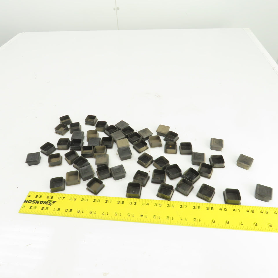 1" x 1" Square Black Plastic Steel Tube Cap Plug Lot Of 52