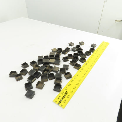1" x 1" Square Black Plastic Steel Tube Cap Plug Lot Of 52