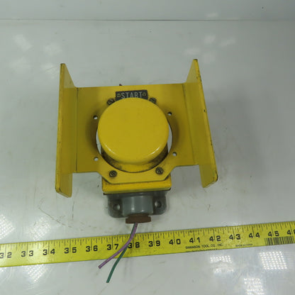 Allen Bradley 800P-S2YG2A Ser. E Palm-Operated Push Button W/ Guard & Enclosure