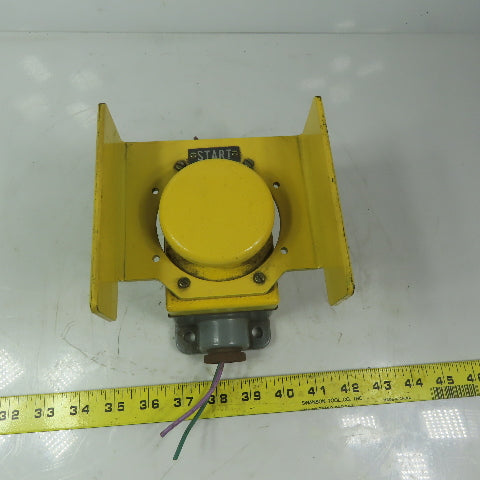 Allen Bradley 800P-S2YG2A Ser. E Palm-Operated Push Button W/ Guard & Enclosure