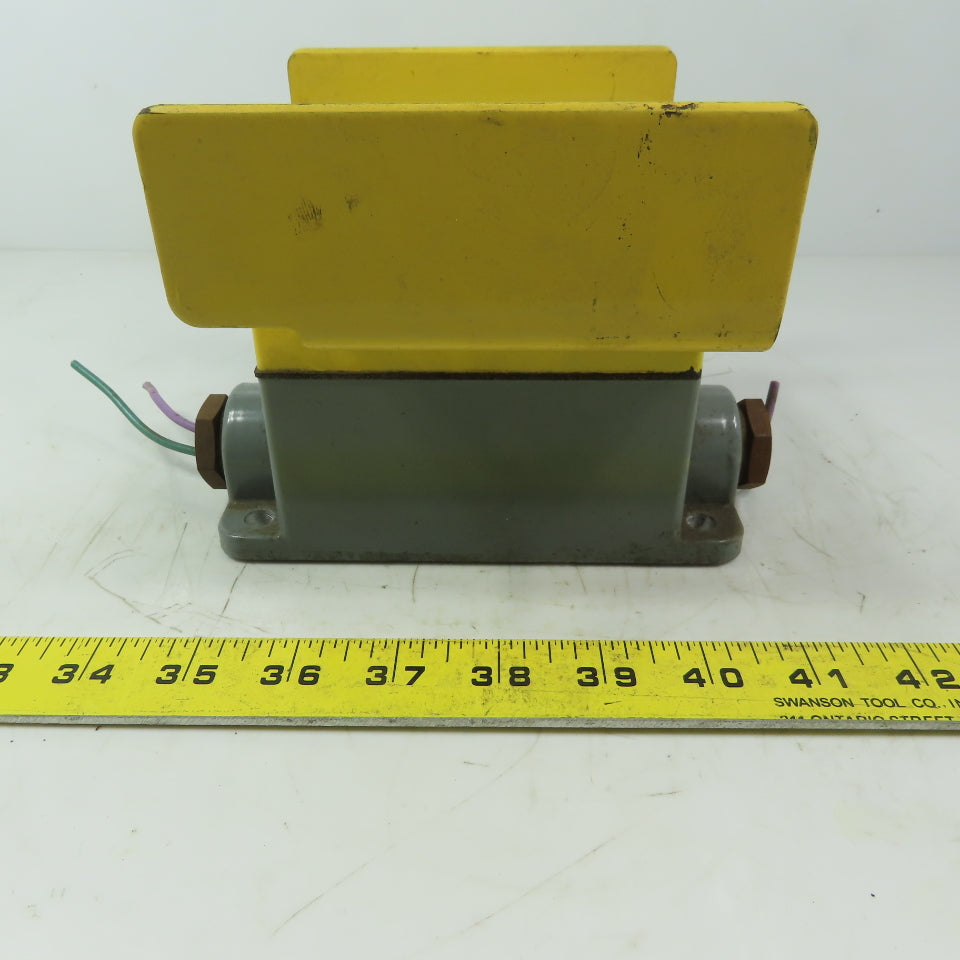 Allen Bradley 800P-S2YG2A Ser. E Palm-Operated Push Button W/ Guard & Enclosure