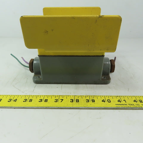 Allen Bradley 800P-S2YG2A Ser. E Palm-Operated Push Button W/ Guard & Enclosure