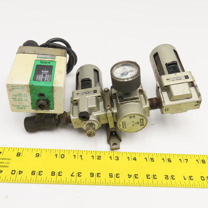 SMC AF30-03 APE-8T-3N 3/8" NPT Filter Regulator Lubricator W/ Pressure Switch