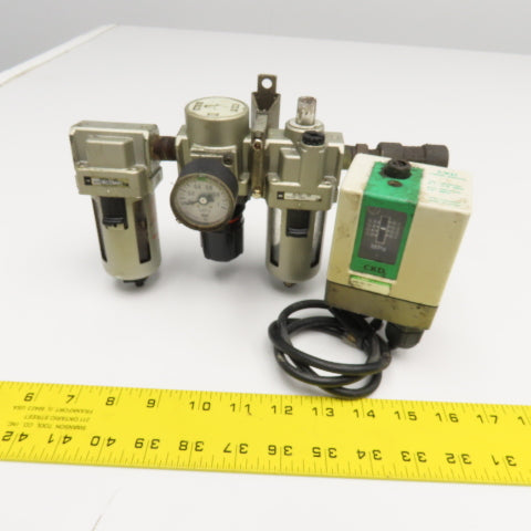 SMC AF30-03 APE-8T-3N 3/8" NPT Filter Regulator Lubricator W/ Pressure Switch