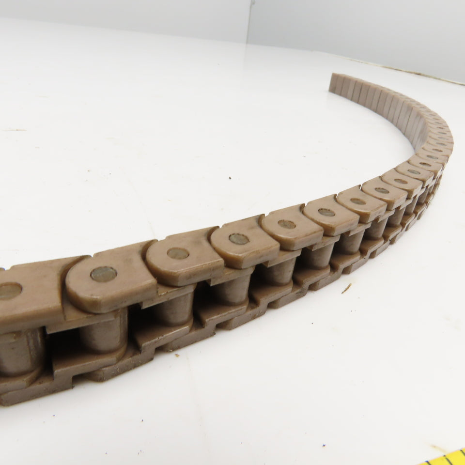 Versa Move Style 3/4" Wide Plastic Side Flex Conveyor Flat Top Chain 19' Long