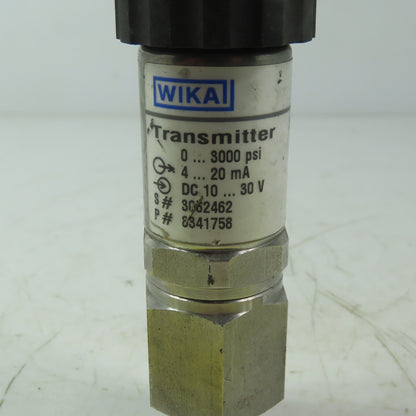 WIKA 891.23.520 S-11 Pressure Transmitter Switch 0-3000 PSI 10-30VDC 1/4" NPT