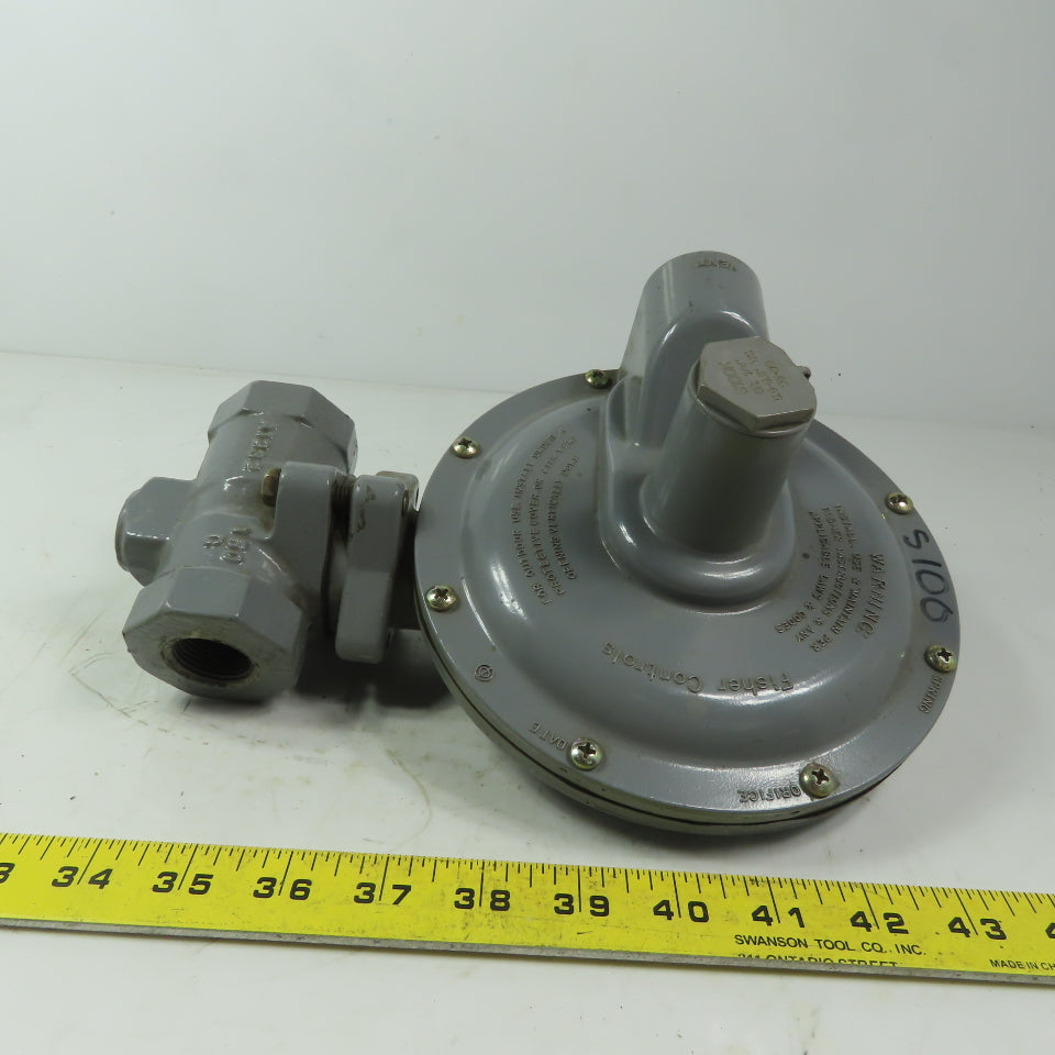 Fisher Controls S100K Gas Pressure Regulator 5.5-8.5 WC W/Relief Valve 3/4" NPT