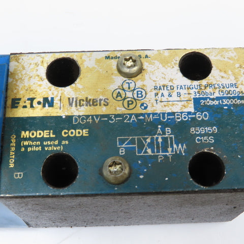 Vickers DG4V-3-2A-M-U-B6-60 4/2 Position Directional Valve 120V Coil