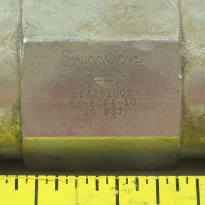 Swagelok SS-8CP4-10 Fixed Pressure 10 psig Poppet Check Valve 1/2" NPT