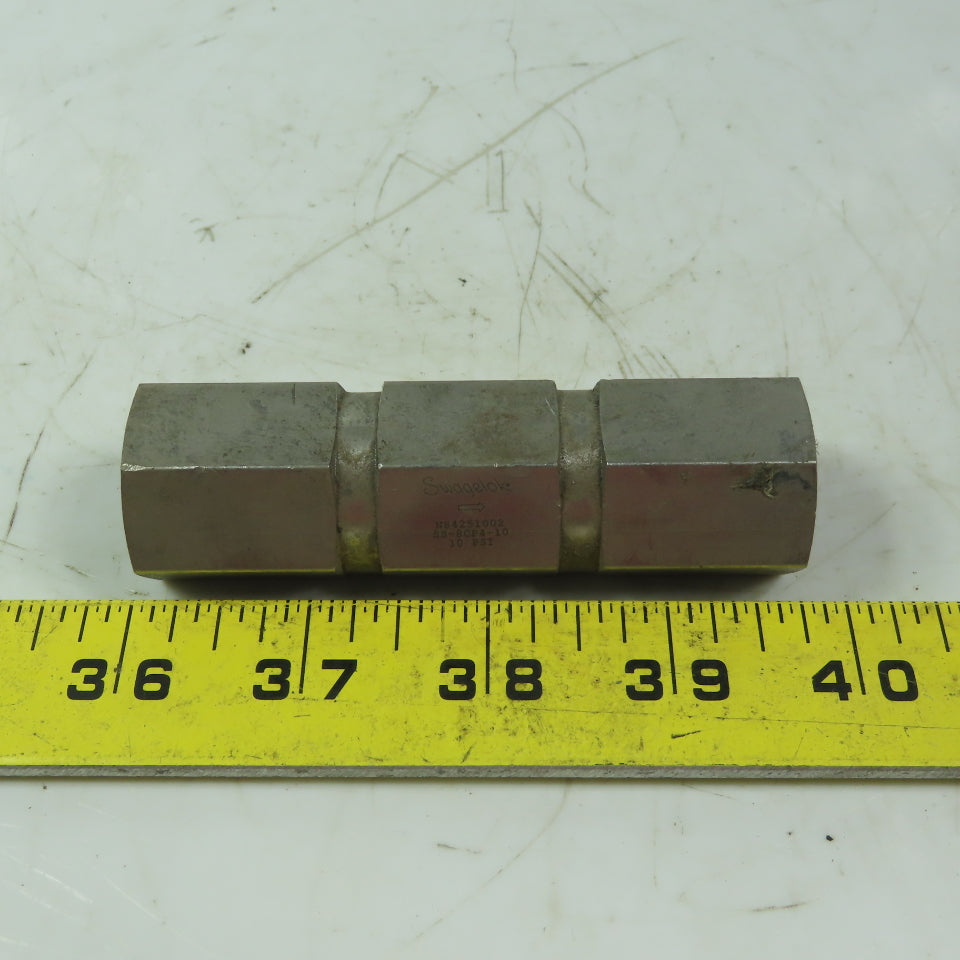 Swagelok SS-8CP4-10 Fixed Pressure 10 psig Poppet Check Valve 1/2" NPT