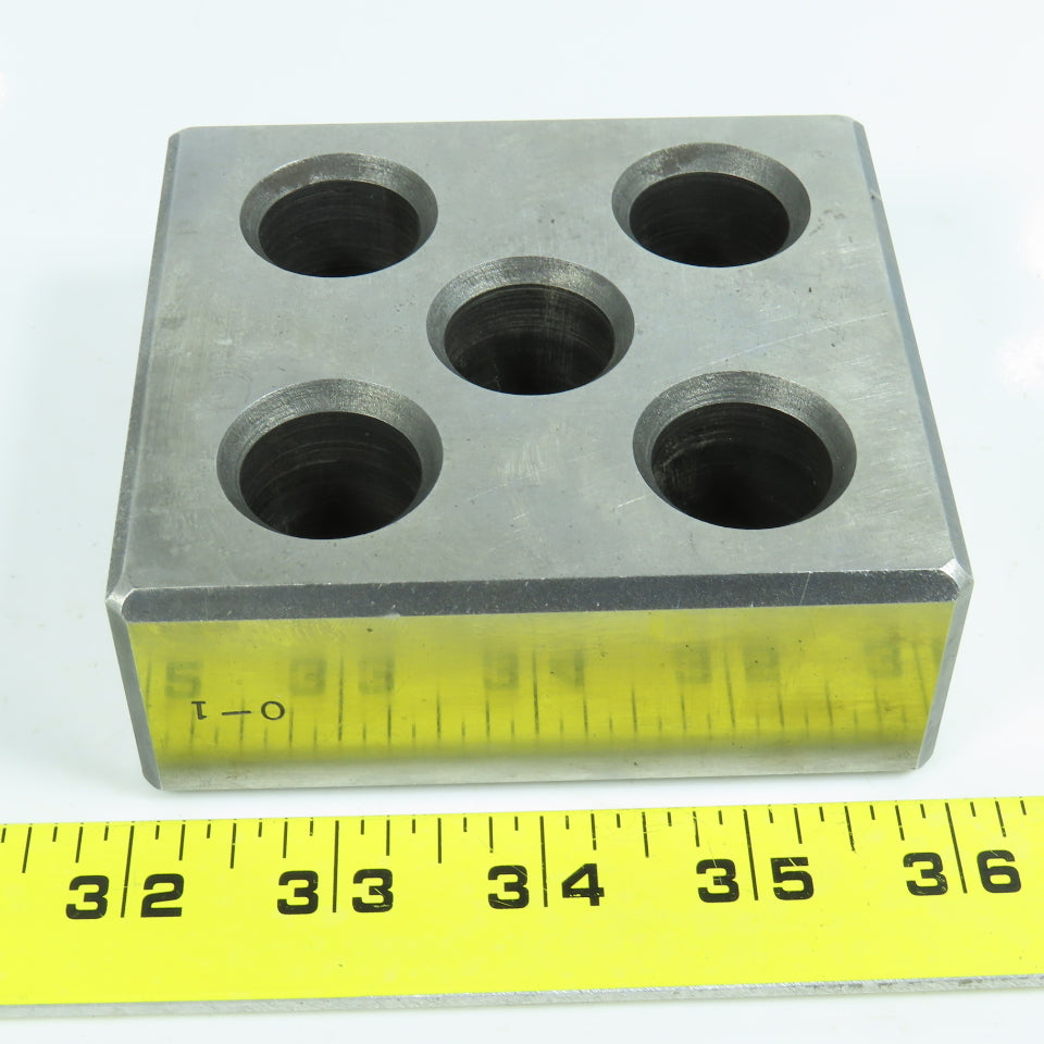 3-11/16" x 4" x 1.5070" Thick Machinist Setup Block W/ (5) 7/8" Holes