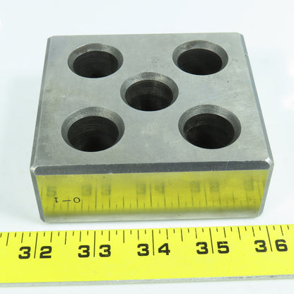 3-11/16" x 4" x 1.5070" Thick Machinist Setup Block W/ (5) 7/8" Holes