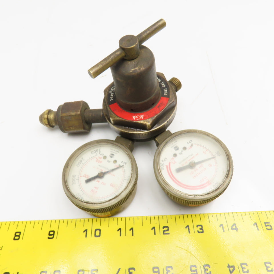 AGA 250-15-300 Single Stage Compressed Gas Acetylene Regulator 350PSI