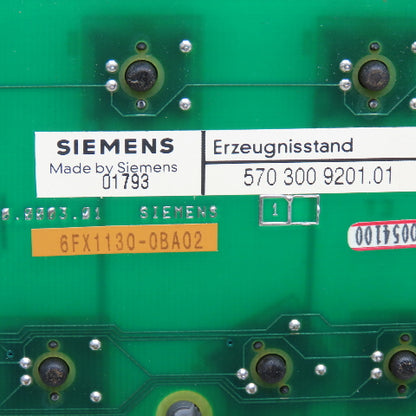 Siemens 6FX1130-0BA02 Sinumerik Operator Key Circuit Board
