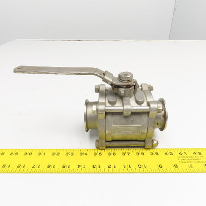 2" Stainless Steel Sanitary Flange Mount Ball Valve 1000WOG