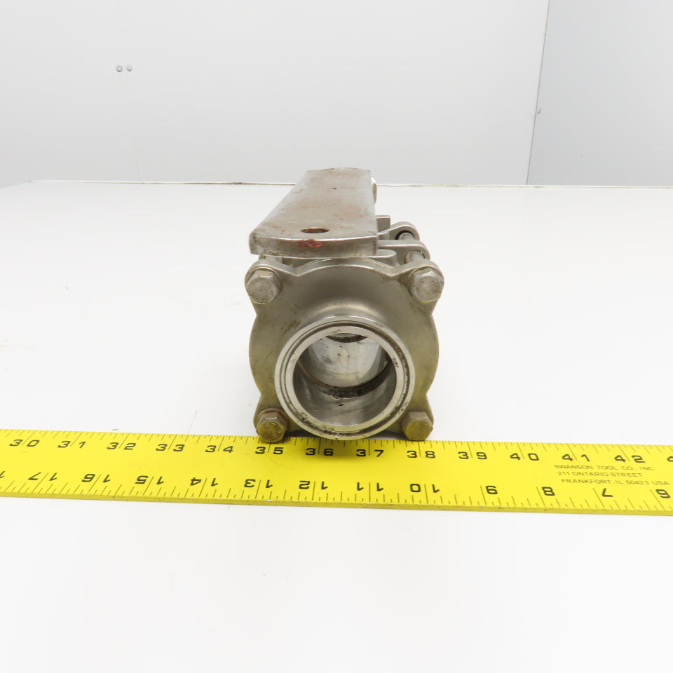 2" Stainless Steel Sanitary Flange Mount Ball Valve 1000WOG