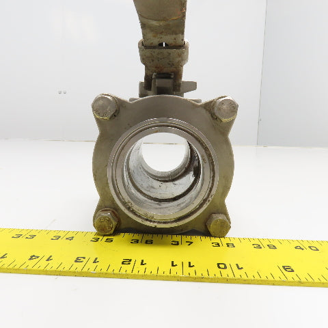 2" Stainless Steel Sanitary Flange Mount Ball Valve 1000WOG