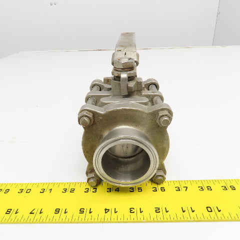 2" Stainless Steel Sanitary Flange Mount Ball Valve 1000WOG