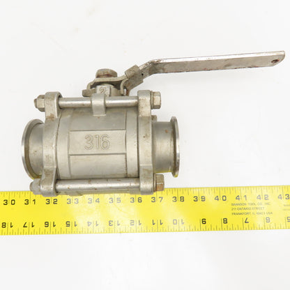 2" Stainless Steel Sanitary Flange Mount Ball Valve 1000WOG