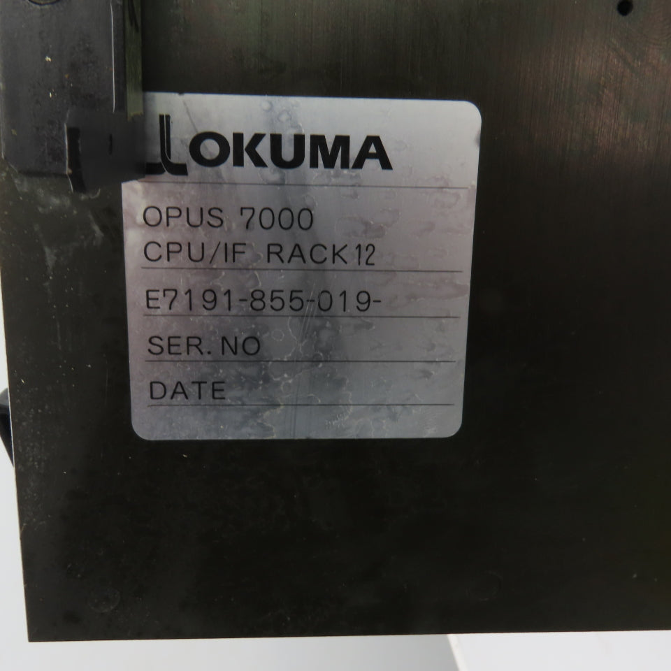 Okuma E7191-855-019 Opus 7000 CPU/IF Rack 12 Slot W/ E4809-436-093 Parts/Repair