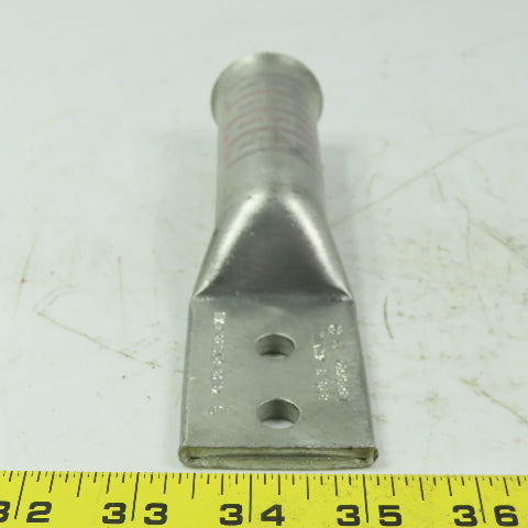 Burndy YA38-2N-FXB COPPER COMPRESSION LUG 2 HOLE 535.3 KCMIL Pink Lot of 2