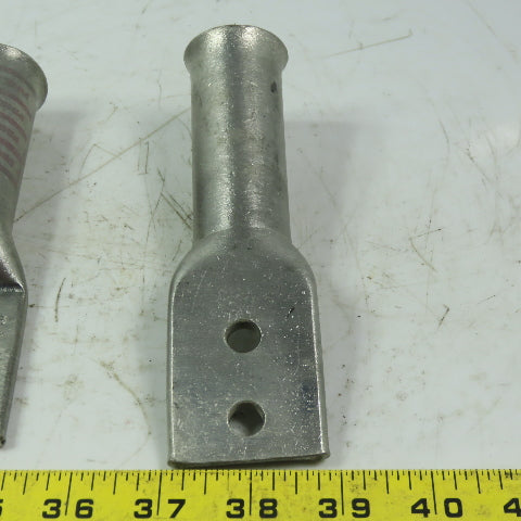 Burndy YA38-2N-FXB COPPER COMPRESSION LUG 2 HOLE 535.3 KCMIL Pink Lot of 2