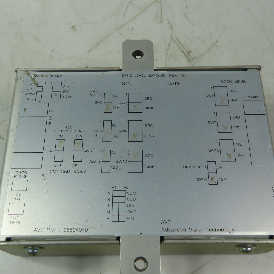 Advanced Vision Technology 25504040 Rev. 1.04 Sync Level Matcher Switch 13 12V