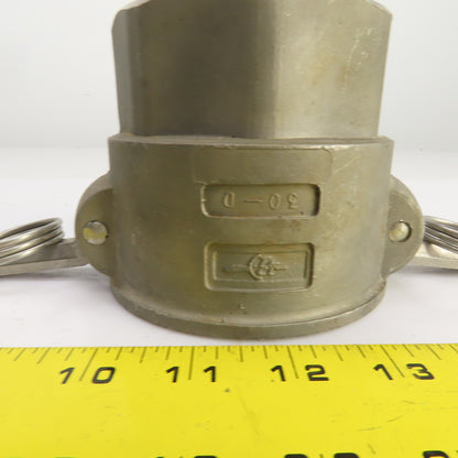PT 30-D 11917 3" Female x 3" Female Stainless Steel Camlock Coupler Adapter