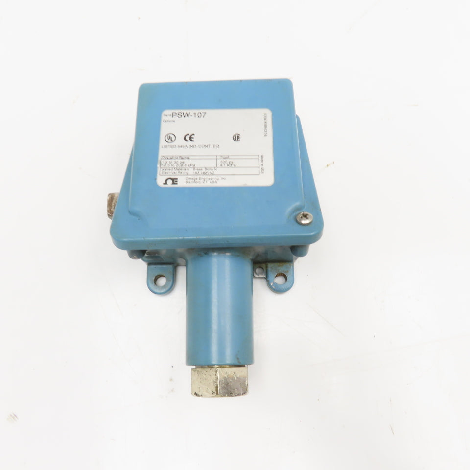 Omega Engineering PSW-107 Pressure Switch 1.5-30 PSI 15A 480VAC