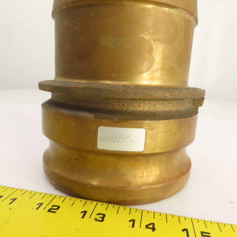 11910- 4" Male x 4" Male Bronze Camlock Hose Shank Coupler Adapter