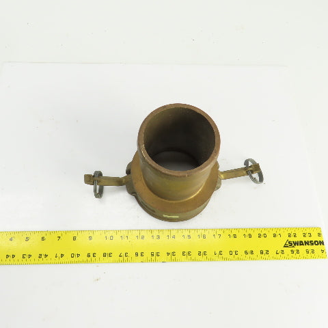 40C 4" Female x 4" Male Brass Camlock Hose Shank Coupler Adapter